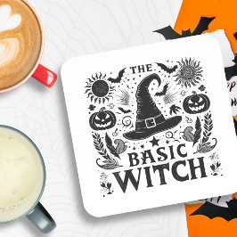 Posavasos Cottagecore Moderno Gorra de Brujas Negras Tema de