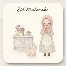 Posavasos Cottagecore musulmán Coaster Eid Mubarak