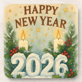 Posavasos cozy coaster set for happy new year 2026