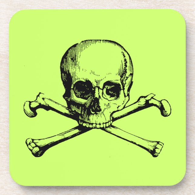 Posavasos Cráneo de cosecha y cruces de personalizable (Frente)