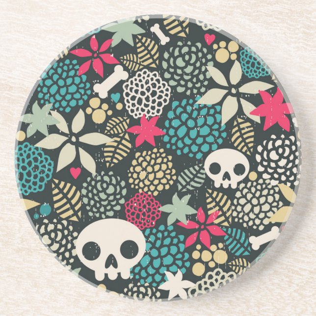 Posavasos Cráneo de flores (Frente)