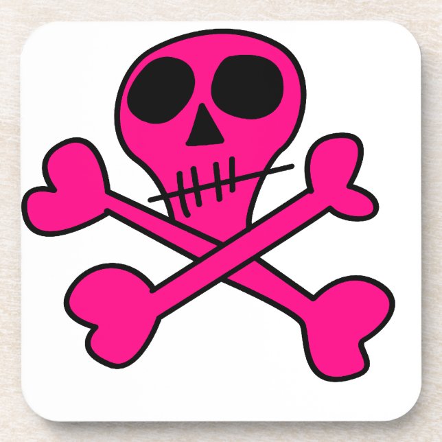 Posavasos cráneo rosa (Frente)