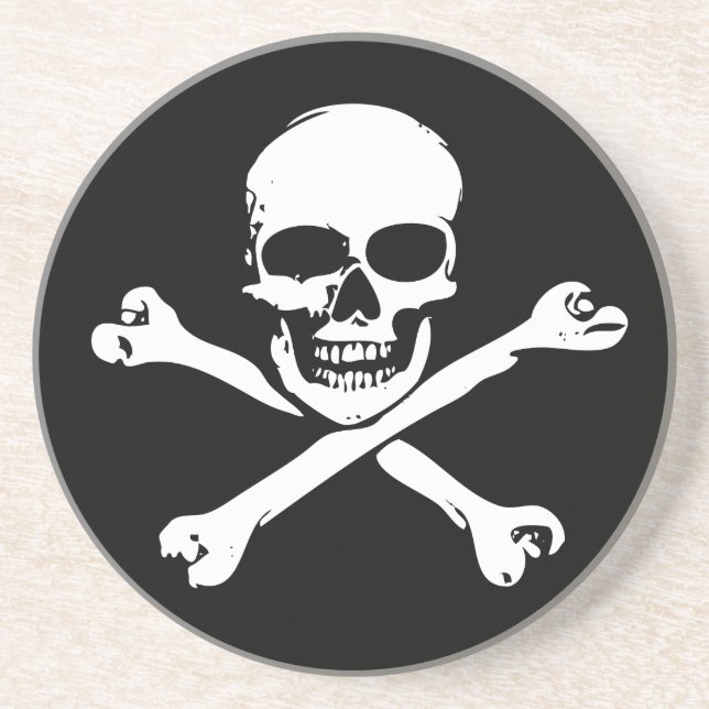 Posavasos Cráneo y bandera pirata (Frente)