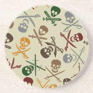 Posavasos Cráneos del pirata con las espadas cruzadas