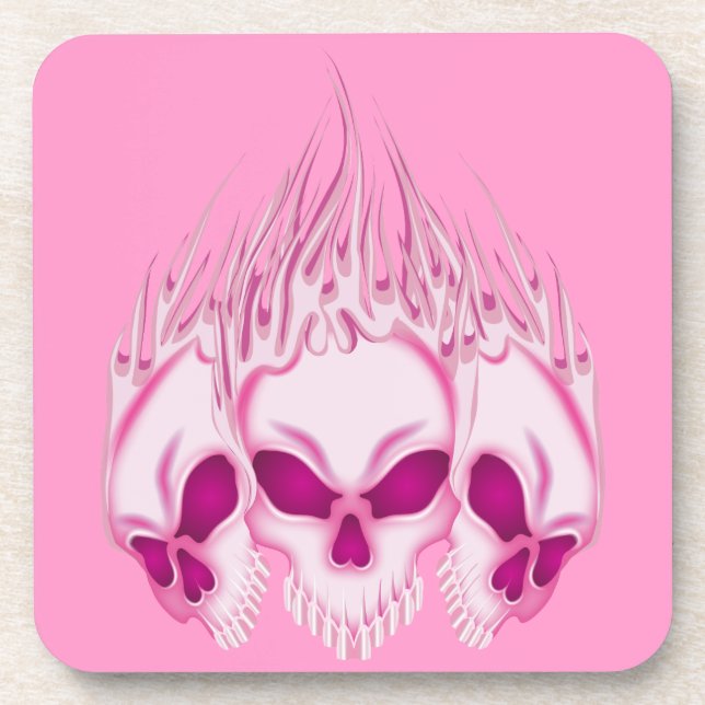 Posavasos Cránulos rosados llamativos (Frente)