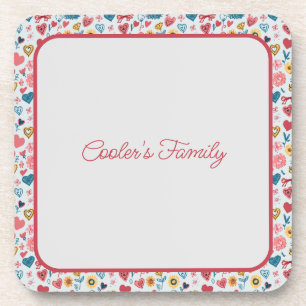 Posavasos Crayon Pastel Corazón y Flores