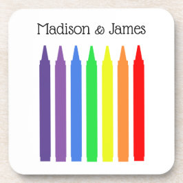 Posavasos Crayones de cera brillante en colores arcoiris, tu