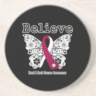 Posavasos Crea - la mariposa del cáncer de cabeza y cuello