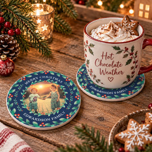 Posavasos Crea tu propia foto de Feliz Navidad navidad