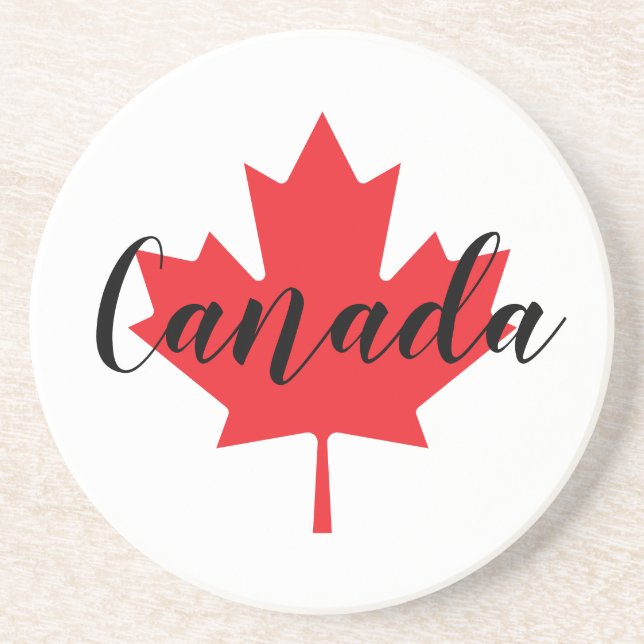 Posavasos Crea tu propia hoja de arce rojo de Canadá persona (Frente)