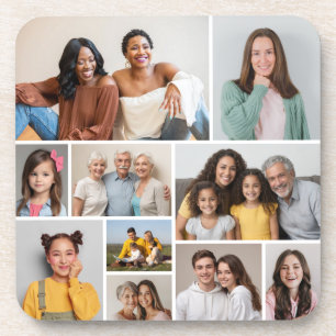 Posavasos Crea tu propio collage de 10 fotos de plástico dur