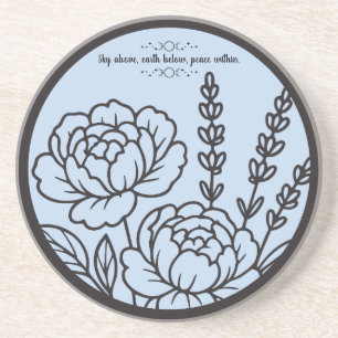 Posavasos Crea tu propio esquema de color Flores de peonía n