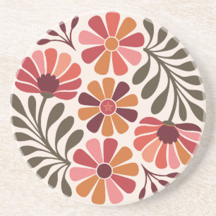 Posavasos Crea Tu Propio Estilo Floral de Verano Retro Groov