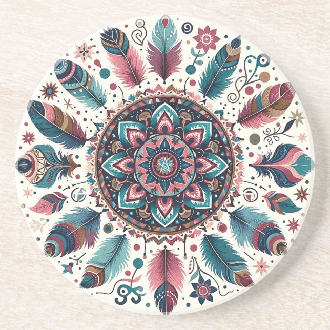 Posavasos Crea Tu Propio Mándala Bohemio Multicolor (Frente)
