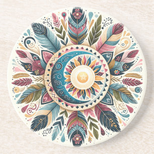 Posavasos Crea tu propio mandala celeste boho de sol y luna