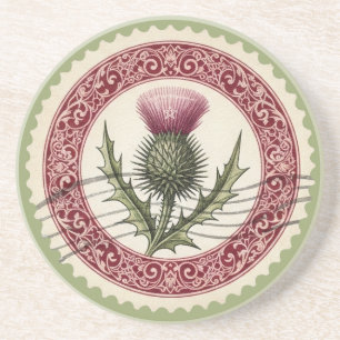 Posavasos Crea Tu Propio Sello de Flor de Cardo Victoriano