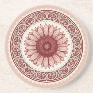 Posavasos Crea Tu Propio Sello de Girasol Rosa Victoriano