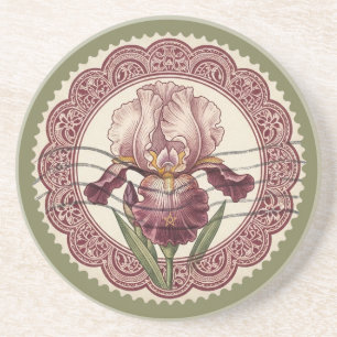 Posavasos Crea tu propio sello de lirio barbudo victoriano r