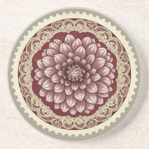 Posavasos Crea Tu Propio Sello de Zinnia Rosa Victoriana