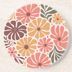 Posavasos Crea Tu Propio Vintage Groovy Retro Floreciendo