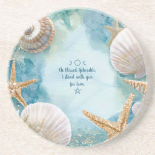 Posavasos Crea Tus Propias Conchas de Mar Azul Teal Afrodita