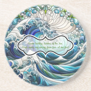 Posavasos Crea tus Propias Olas de Mar Burbujeantes de Vidri