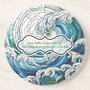 Posavasos Crea tus Propias Ondas Rizadas de Vidrio Pintado b