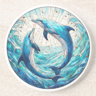 Posavasos Crea tus propios delfines radiantes de vidrio empl