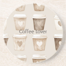 Posavasos Cream Coffee Heart Cups