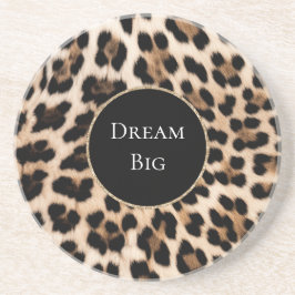 Posavasos Cream Leopard Animal Birthday