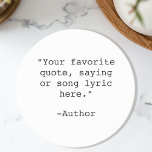 Posavasos Crear su propia cotización<br><div class="desc">Cree su propia montaña de comillas personalizados. Presenta una tipografía de máquina de escribir minimalista.</div>