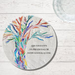 Posavasos Crear su propia oferta motivacional/Inspiradora<br><div class="desc">Esta montaña rusa única está decorada con un colorido diseño de mosaico de árbol de la vida. Añade tu cita elegida para personalizarla. Haga clic en Personalizar Más adelante para editar el tipo de letra, el tamaño de la fuente y el color de la fuente. Original Mosaico © Michele Davies....</div>