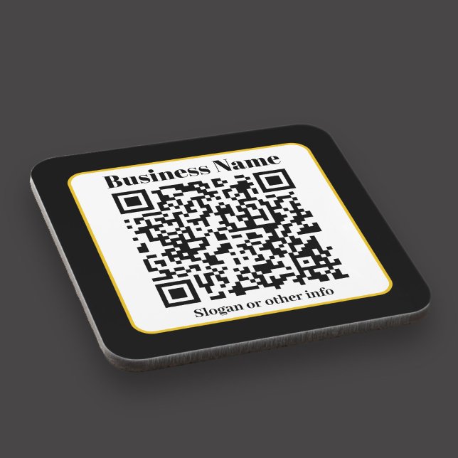 Posavasos Crear su propio código QR | Borde dorado blanco ne (Subido por el creador)