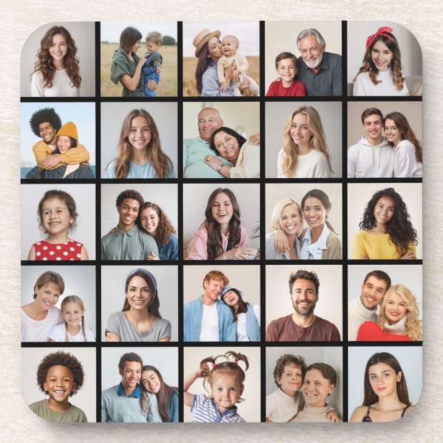 Posavasos Crear su propio Collage de fotos de 25 (Frente)