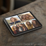 Posavasos Crear su propio Collage de fotos de 4 - Nombre del<br><div class="desc">Usa hasta cuatro fotos cuadradas o selfie para crear un regalo único y personal. O puedes mantener al cachorro hipster y hacer un keepsake de moda. Si necesita ajustar las imágenes,  haga clic en la herramienta personalizar para realizar cambios.</div>