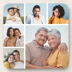 Posavasos Crear su propio color editable de 6 Collages de fo