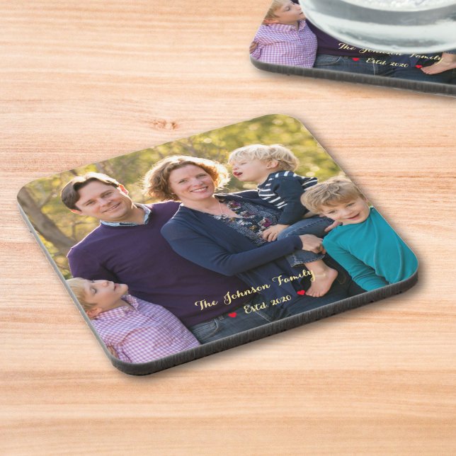 Posavasos Crear sus propias placas fotográficas familiares d (Create Your Own Custom Family Photo Cork Coasters)