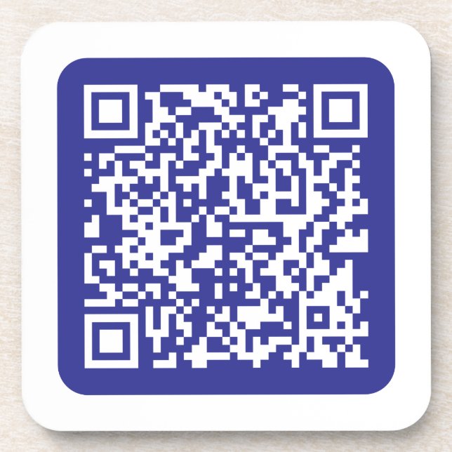 Posavasos Crear un código QR escaneado | Azul oscuro editabl (Frente)