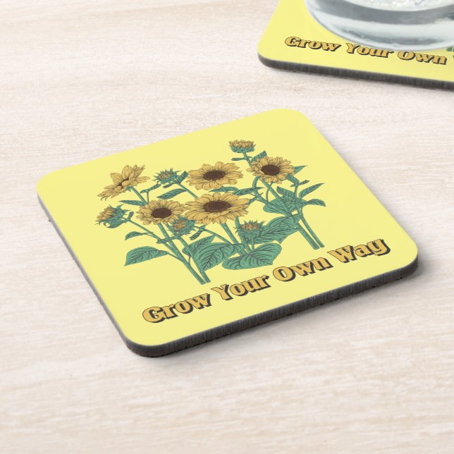 Posavasos Crecer a tu manera los girasoles (Lado Izquierdo)