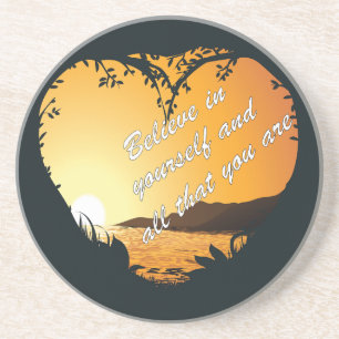 Posavasos Creer en ti mismo - Corazón Inspirador