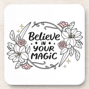 Posavasos Creer en tu magia - Floral Inspiradora