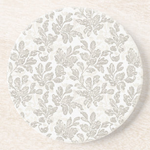 Posavasos Crema floral blanca chic  