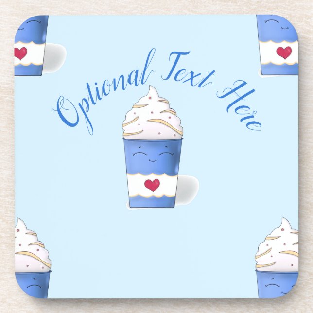 Posavasos Crema lata y batida (azul) (Frente)