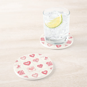 Posavasos Crema Roja Chic Amor De San Valentín