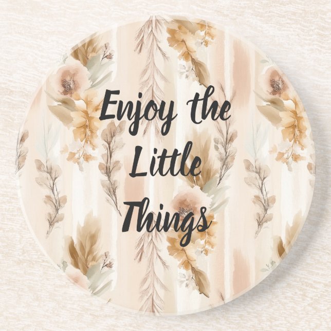 Posavasos Crema Rústica Floral Boho (Frente)