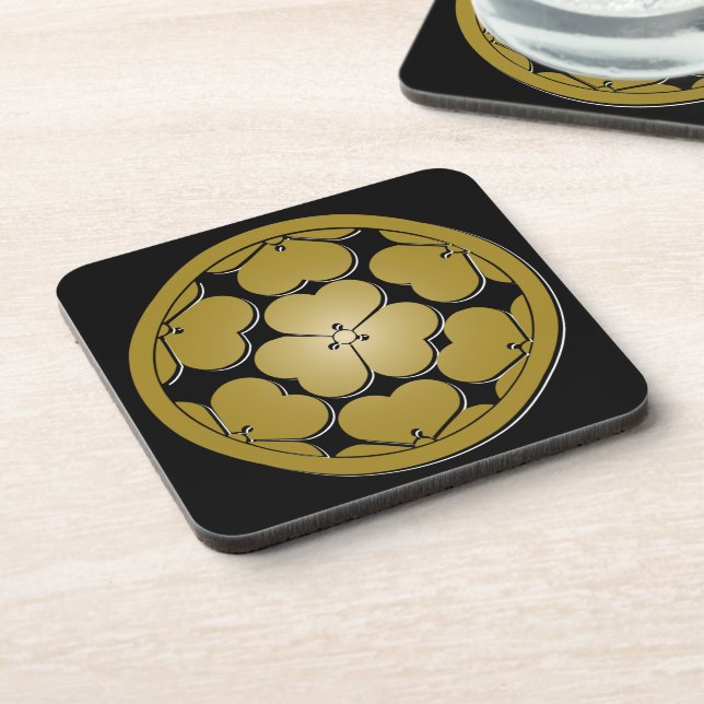Posavasos Crest Oriental del Clan Samurái Japonés Chosokabe  (Lado Izquierdo)