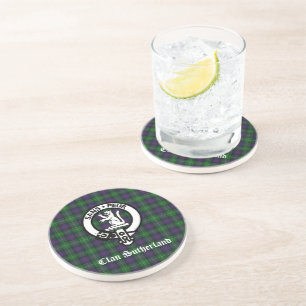 Posavasos Crestón y tartán del Clan Sutherland 