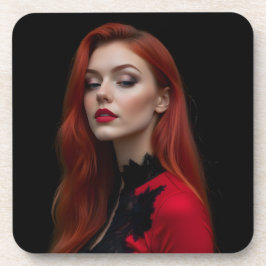 Posavasos Crimson Elegance: Un retrato gótico