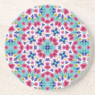 Posavasos Crimson turquesa colorido adorno caleidoscopio