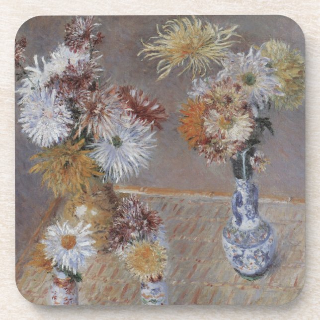 Posavasos Crisantemos por Gustave Caillebotte (Frente)